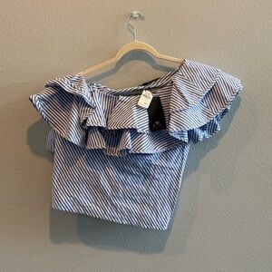 Elegant Striped Ruffle Blouse